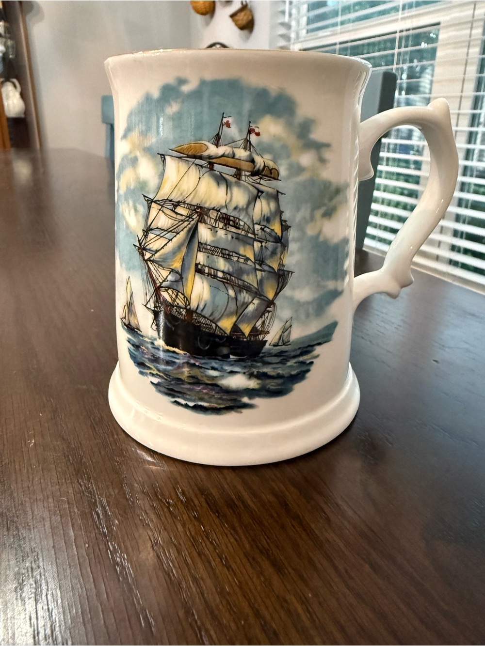 Royal Grafton Aynsley Clipper Ship Boat Stein Tankard Mug Bone China England